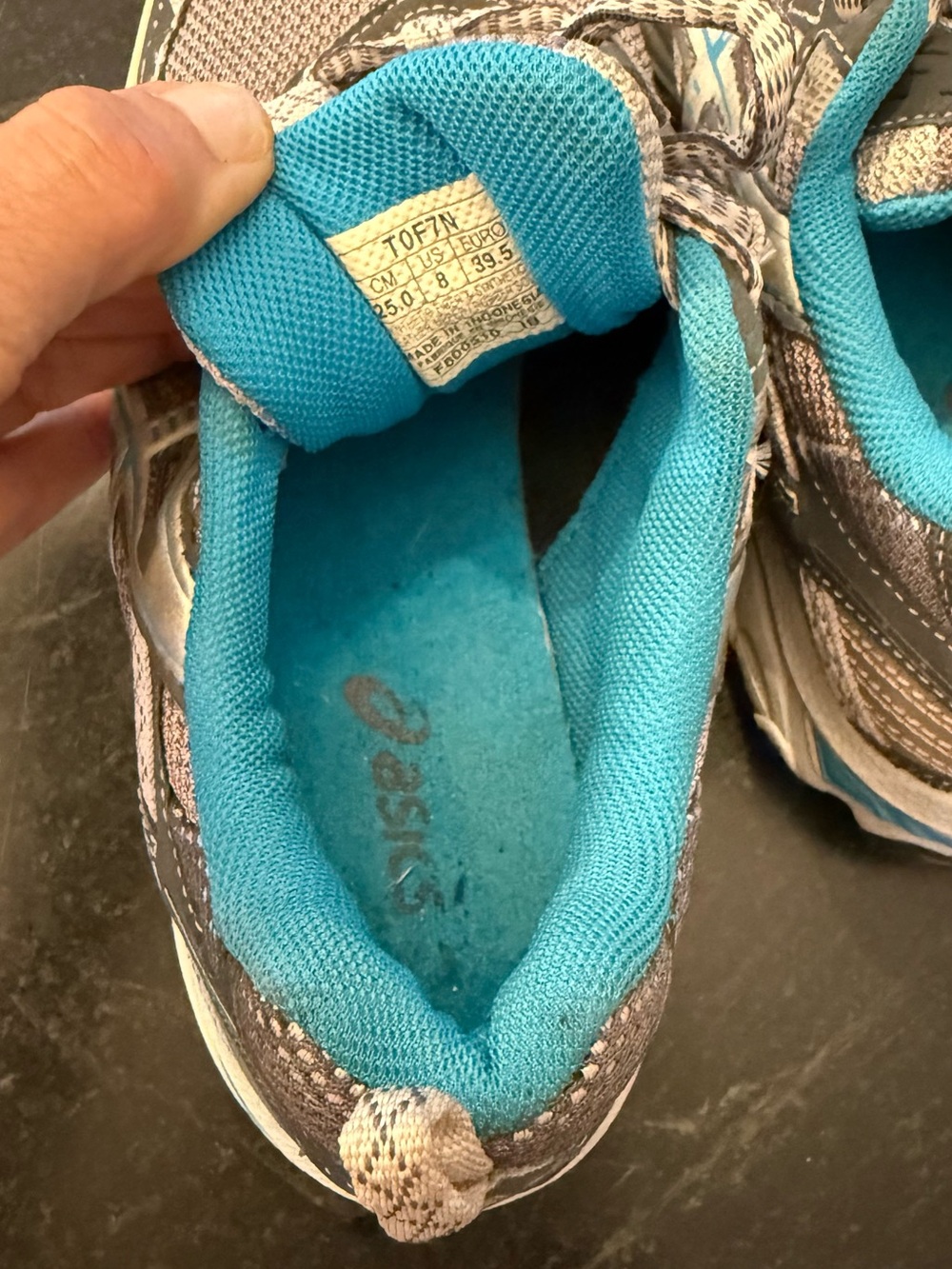Asics Gel-Enduro 6 Womens 8 Gray Teal Comfort Trail Running Shoes - Picture 5 of 8